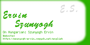 ervin szunyogh business card